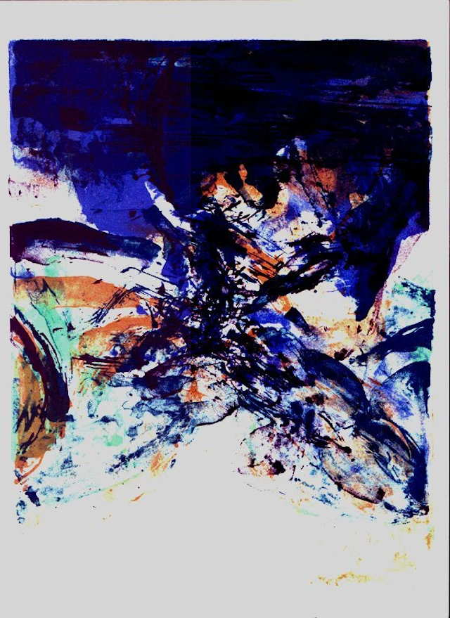 ZAO WOU-KI SAN LAZZARO vintage original lithograph