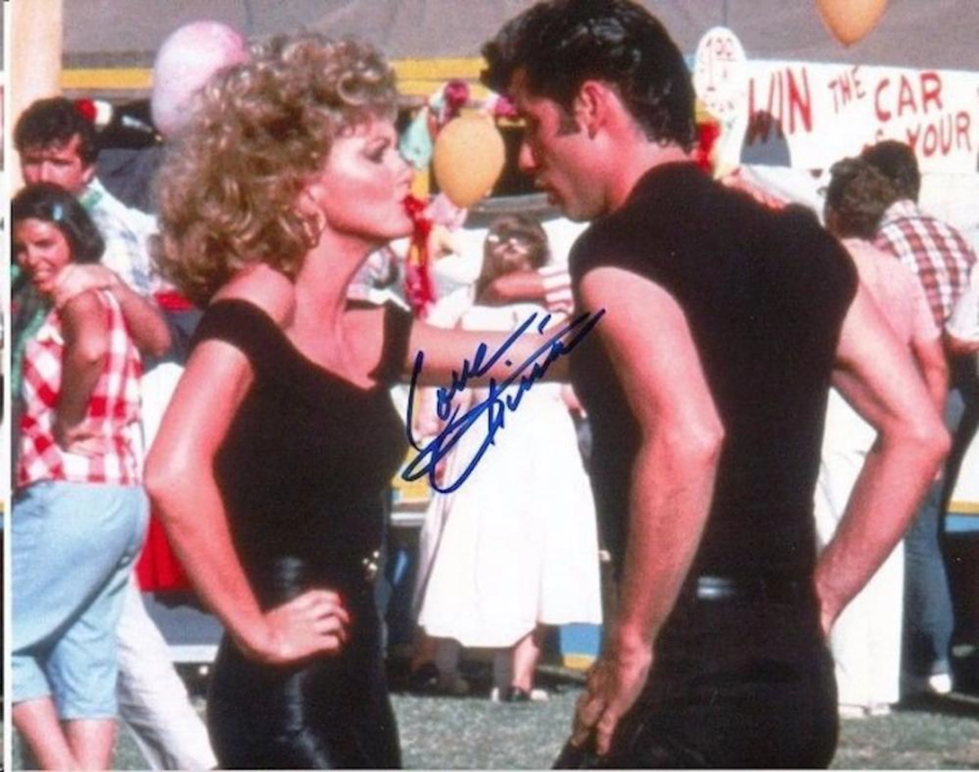 OLIVIA NEWTON JOHN SIGNED 8 X 10 PHOTOGRAPH. THE
