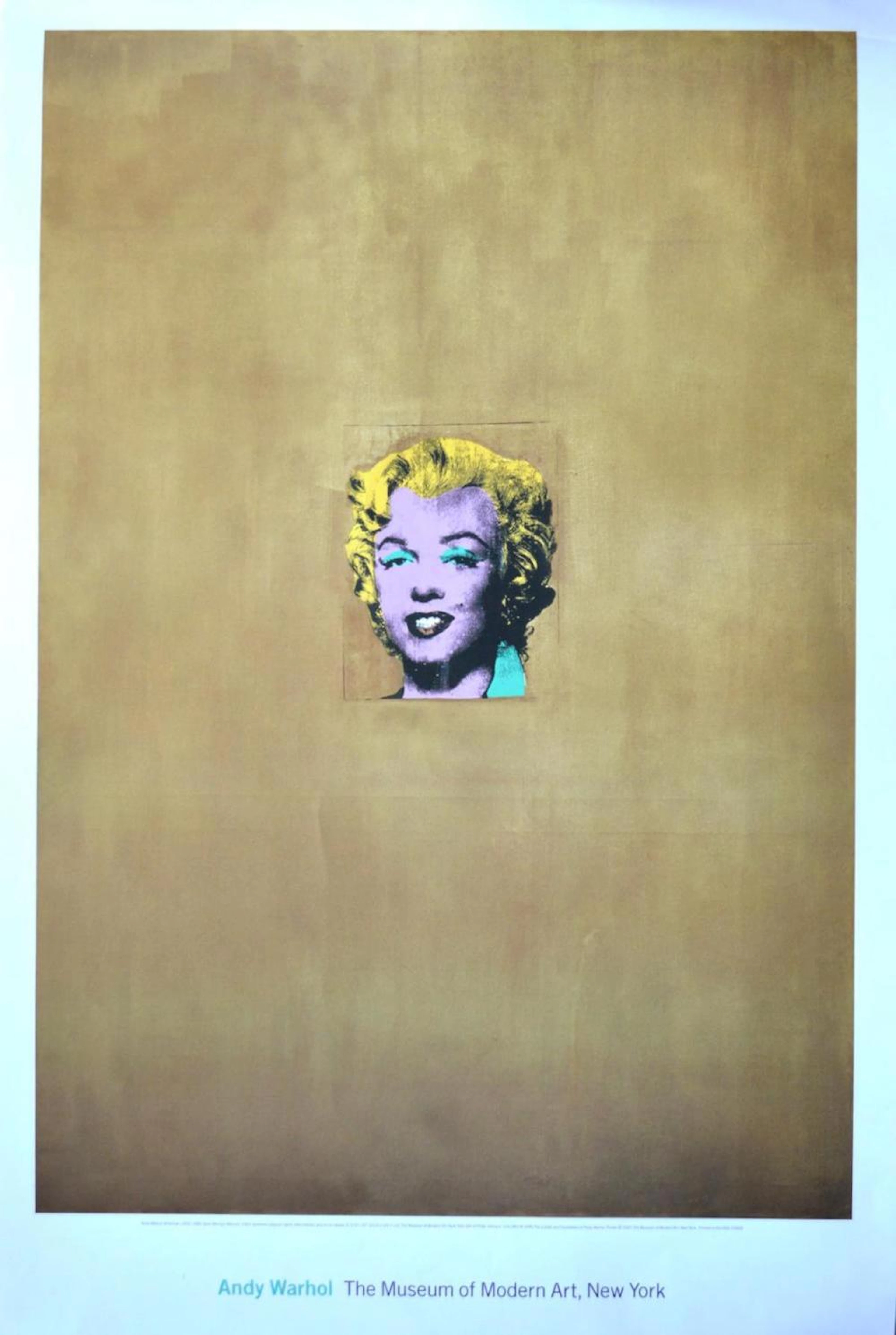 ANDY WARHOL GOLD MARILYN MONROE..MOMA POSTEF43 X 28 INCH..(.c)2007...