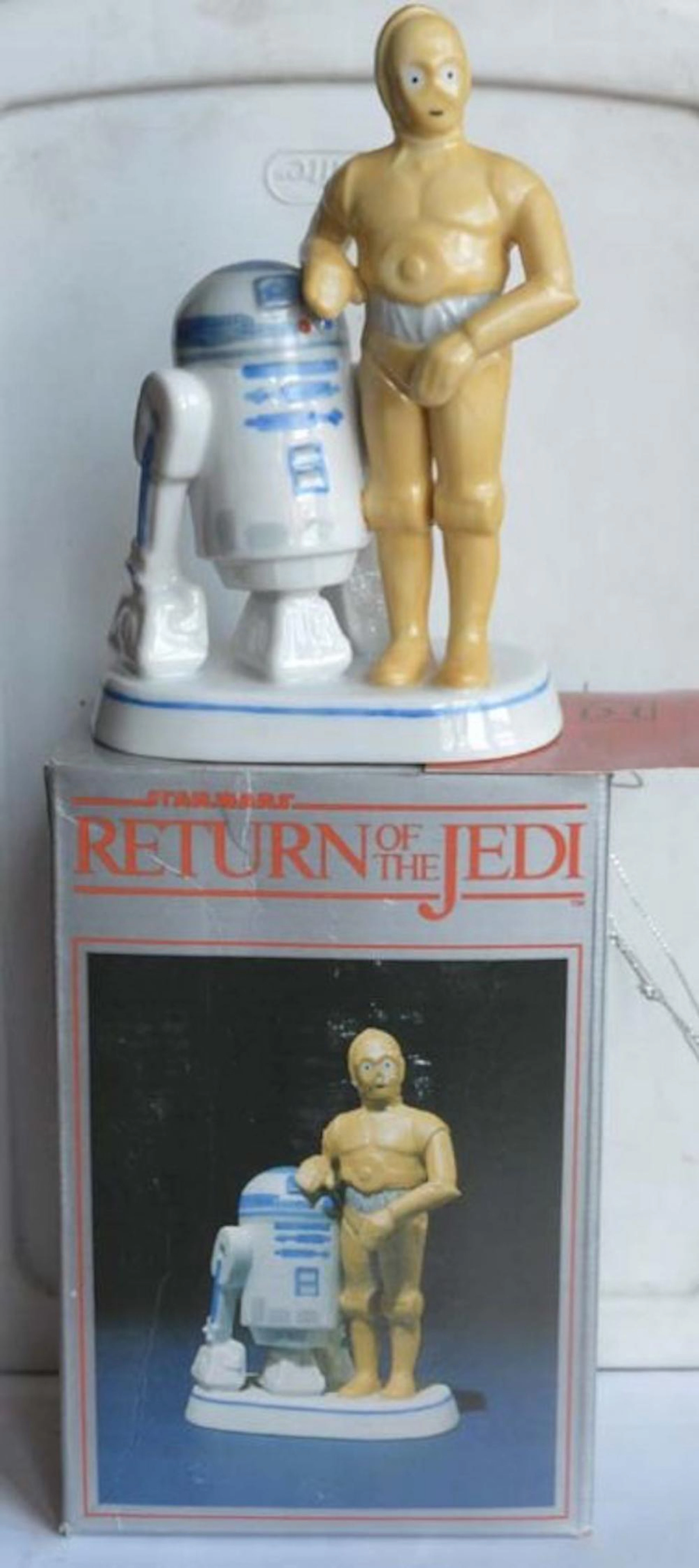 STAR WARS ROTJ "C-3PO AND R2-D2" HAND PAINTED BISQUE