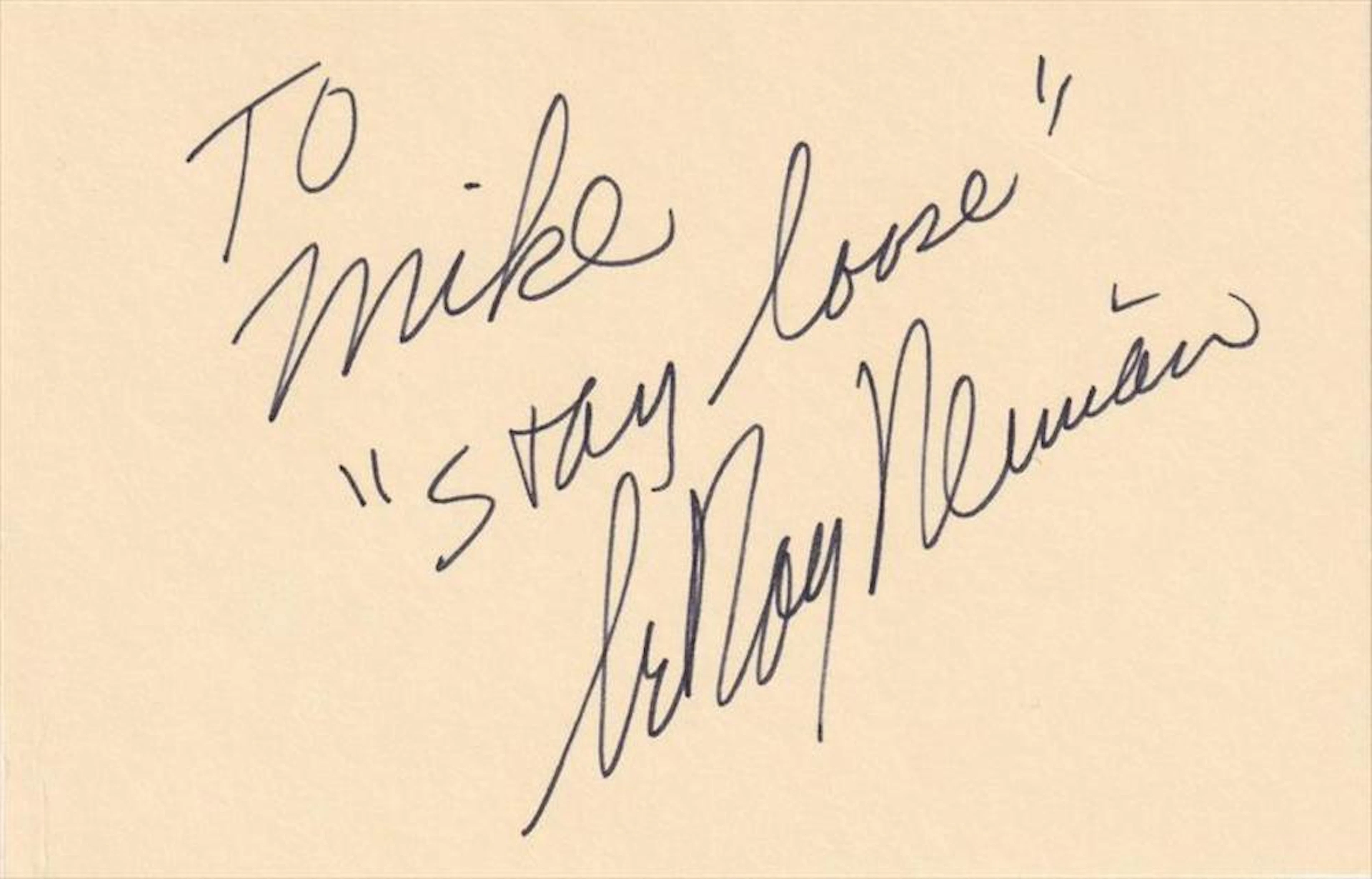 LeRoy Neiman - 5.75 x 3.75 Signed Card w/COA