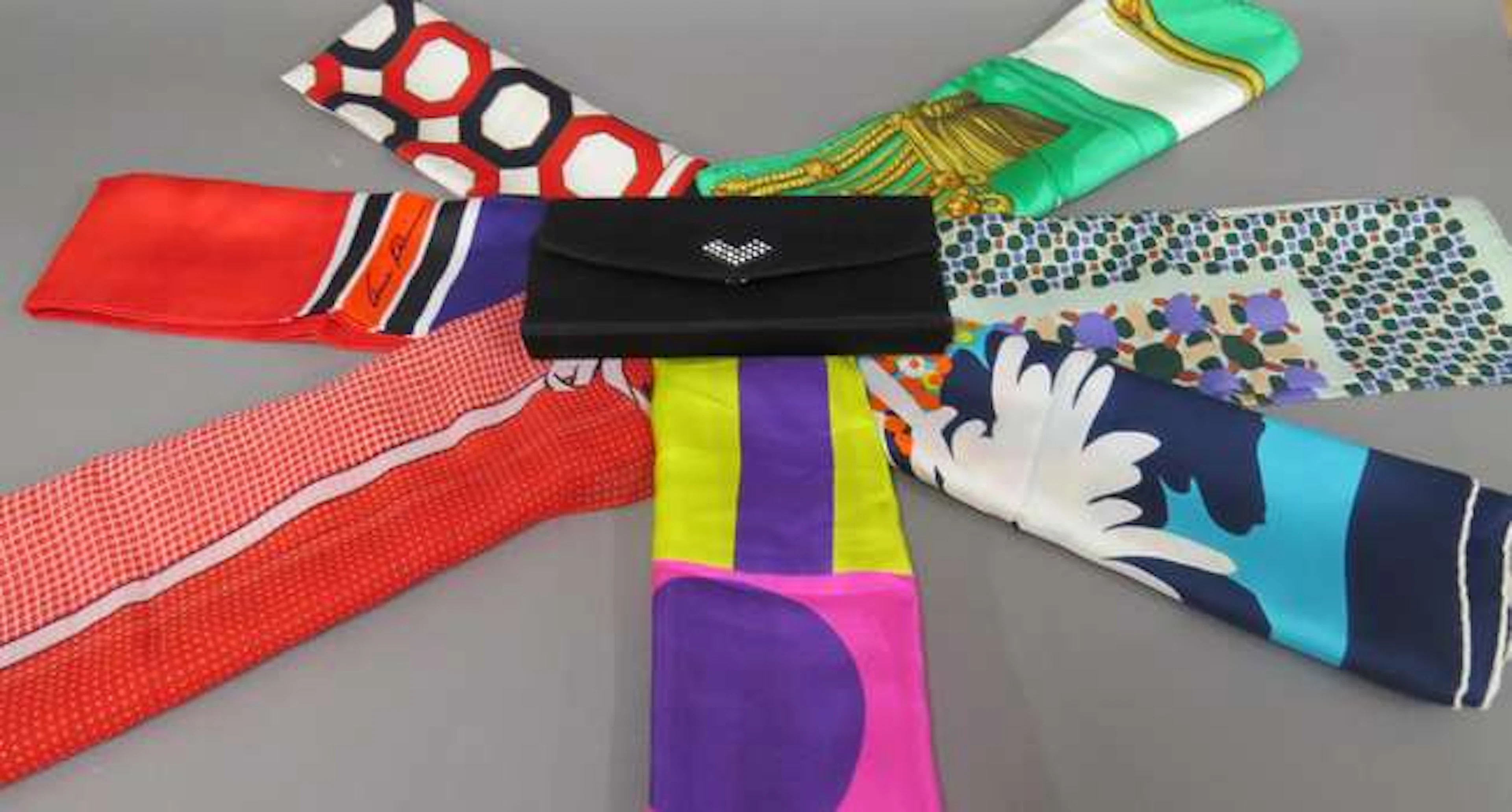 A collection of vintage scarves