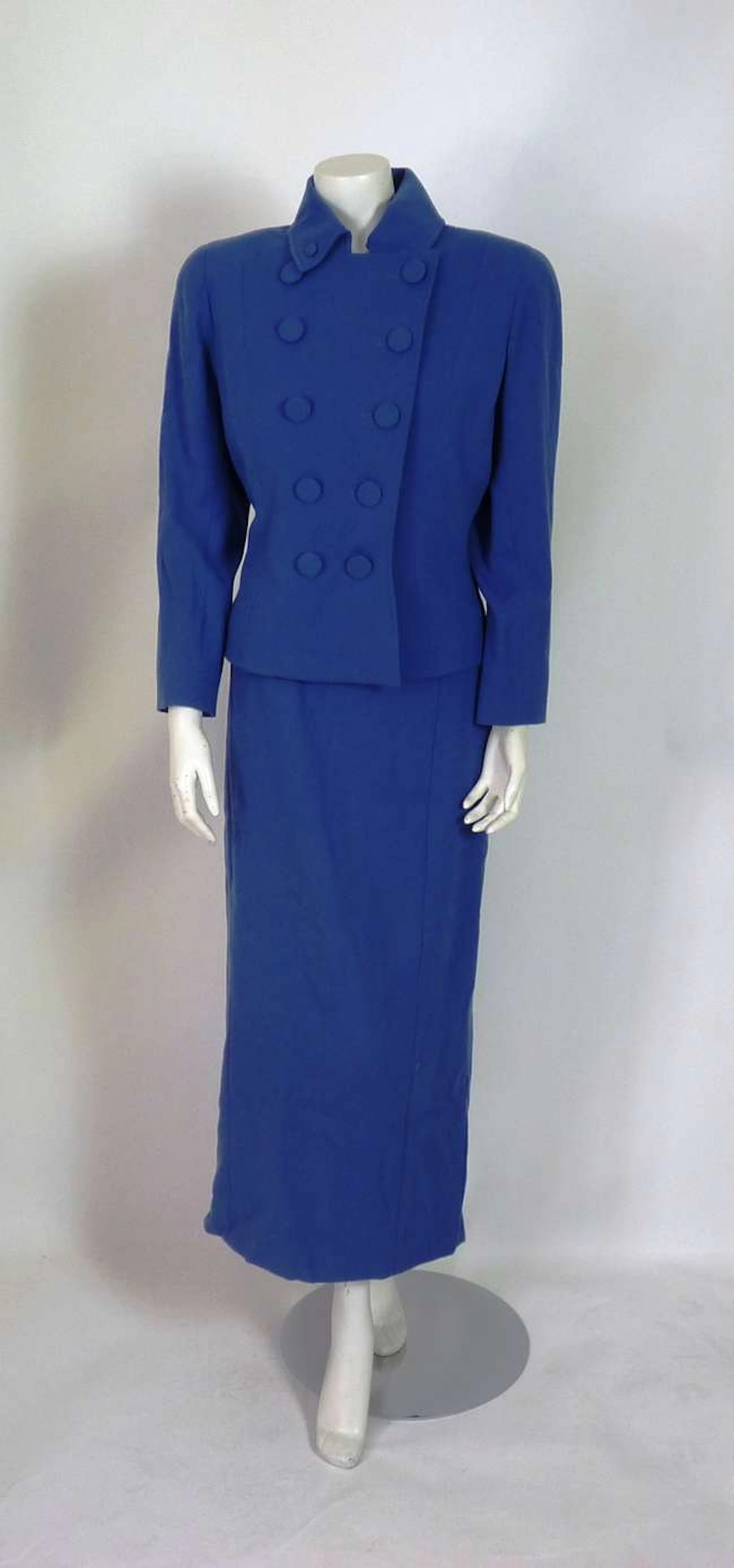 A Catherine Walker blue wool suit