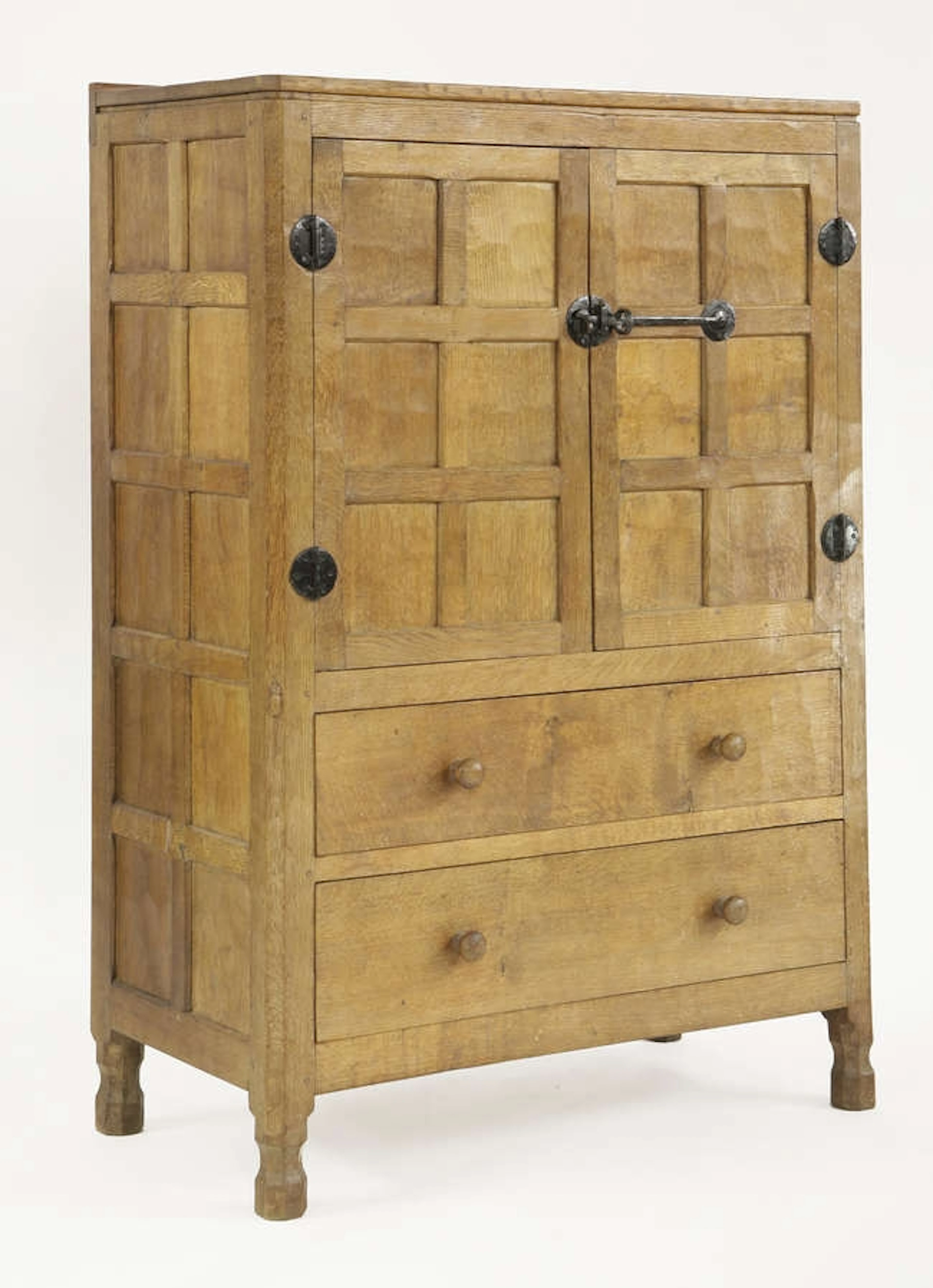 A Robert 'Mouseman' Thompson oak cabinet or tallboy