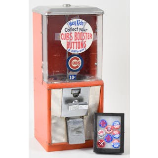"Cubs Booster Buttons" vending machine with (8) related...