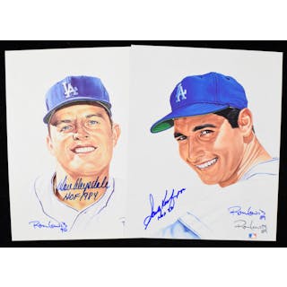 Don Drysdale & Sandy Koufax signed & inscribed limited...