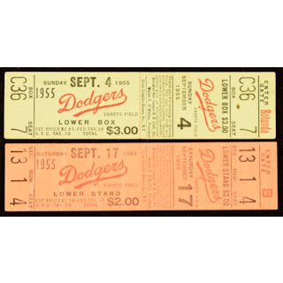 Lot of (2) 1955 Dodgers vs