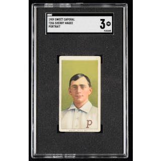 1909 T206 Sherry Magee portrait with Sweet Caporal back graded SGC 3 (VG).