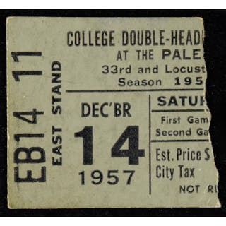1957 Palestra ticket stub