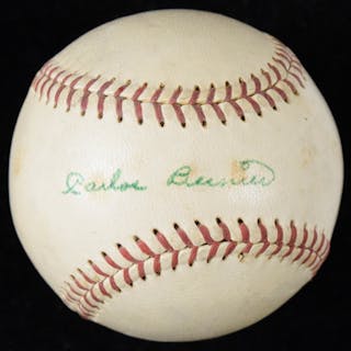 Rare c.1950s Carlos Bernier single signed Giles baseball...