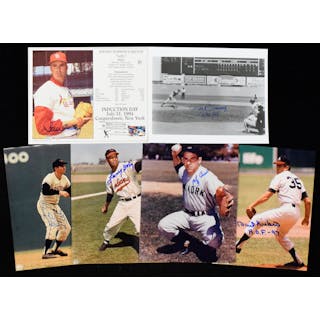 Lot of (18) Baseball HOFers signed 8"x10" photographs (NM-NM/MT overall)
