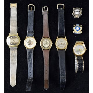 Lot of (7) baseball team-affiliated watches and pins