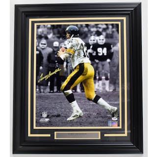 Terry Bradshaw framed and autographed photo with PSA/DNA authentication (Sig