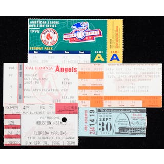 Lot of (5) baseball stars and HOFers final game ticket stubs (VG-NM)