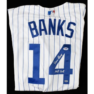 Ernie Banks signed & inscribed Chicago Cubs jersey...