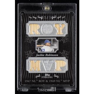 Jackie Robinson 2008 Topps Sterling multi-relic insert card #ed 1/10 (NM)