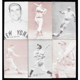 Lot of (8) 1939-1966 Exhibits cards with HOFers