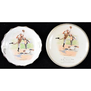Lot of (2) vintage "Won In The Ninth" baseball plates