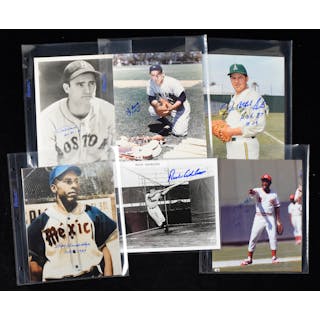 Lot of (13) Baseball HOFers signed 8"x10" photographs (NM-NM/MT)