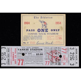 1954 Philadelphia Athletics pass and final game as...
