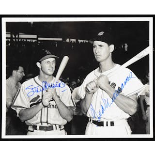 Ted Williams and Stan Musial autographed 8"x10" photo (Sigs