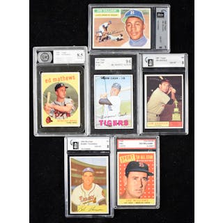 Lot of (10) 1954-1961 Topps & Bowman cards in generic holders