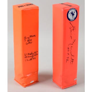 Gino Marchetti and Lenny Moore signed and inscribed pylons (EX/MT-NM)