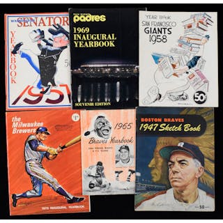 Lot of (12) 1946-1970 Baseball team yearbooks (Avg