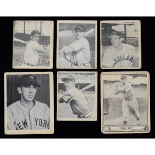 Lot of (7) 1939-1948 Play Ball and Bowman cards with HOFers