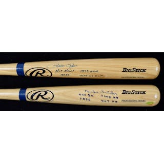 Duke Snider and Pete Rose signed and multi-inscribed baseball bats (NM-NM/MT)