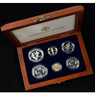 1994 World Cup USA (6) coin proof and uncirculated set...