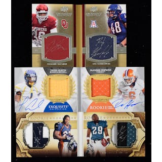 Lot of (3) dual-signed serial #ed rookie relic booklet...
