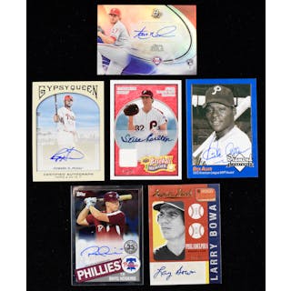 Lot of (12) Phillies modern pack-pulled autograph cards