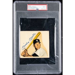 1956-57 Mac Boy Decal Mickey Mantle autographed decal (PSA/DNA Mint 9 signature)