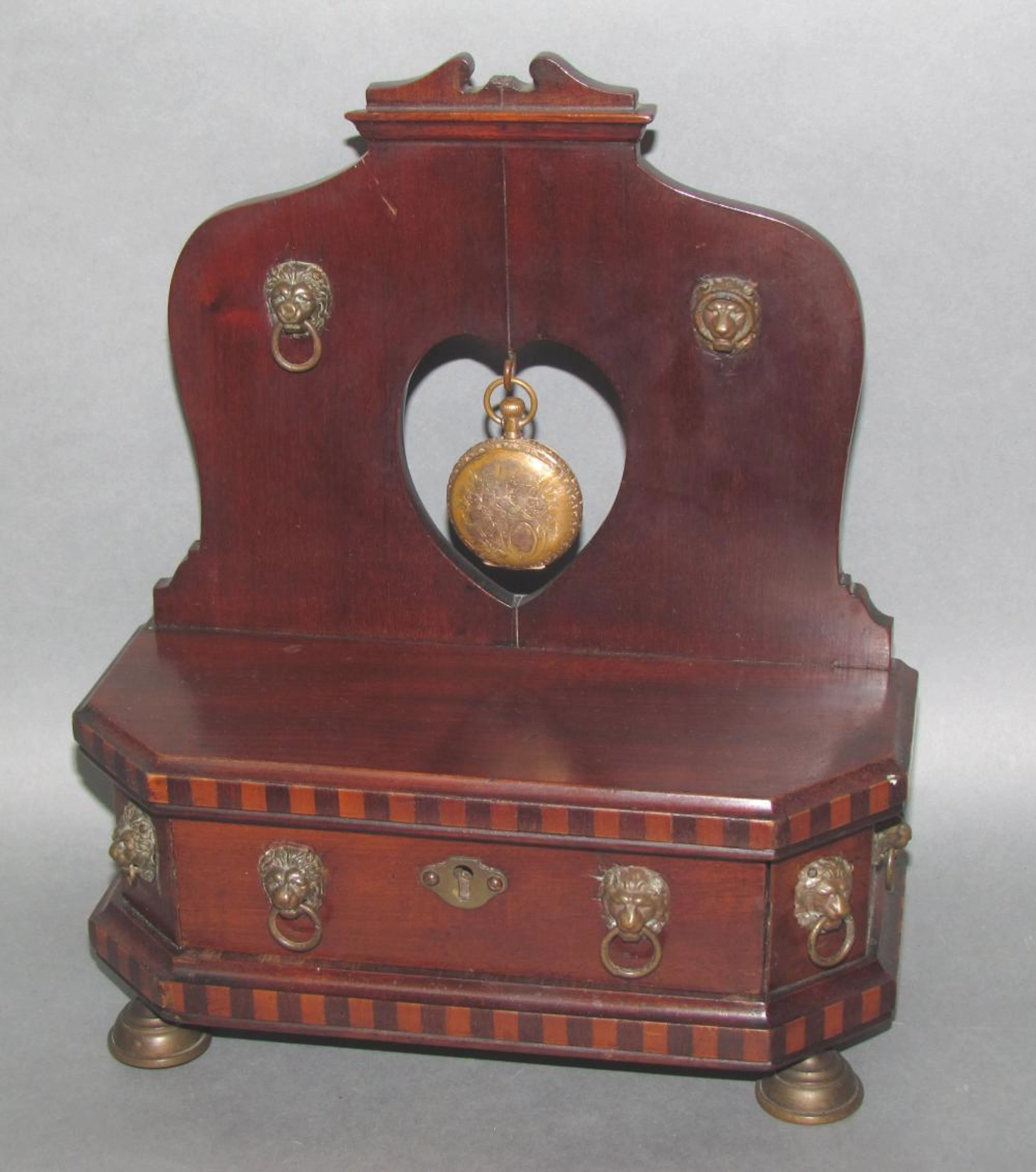 Fine mahogany ormolu mounted watch hutch/jewelry cabinet...