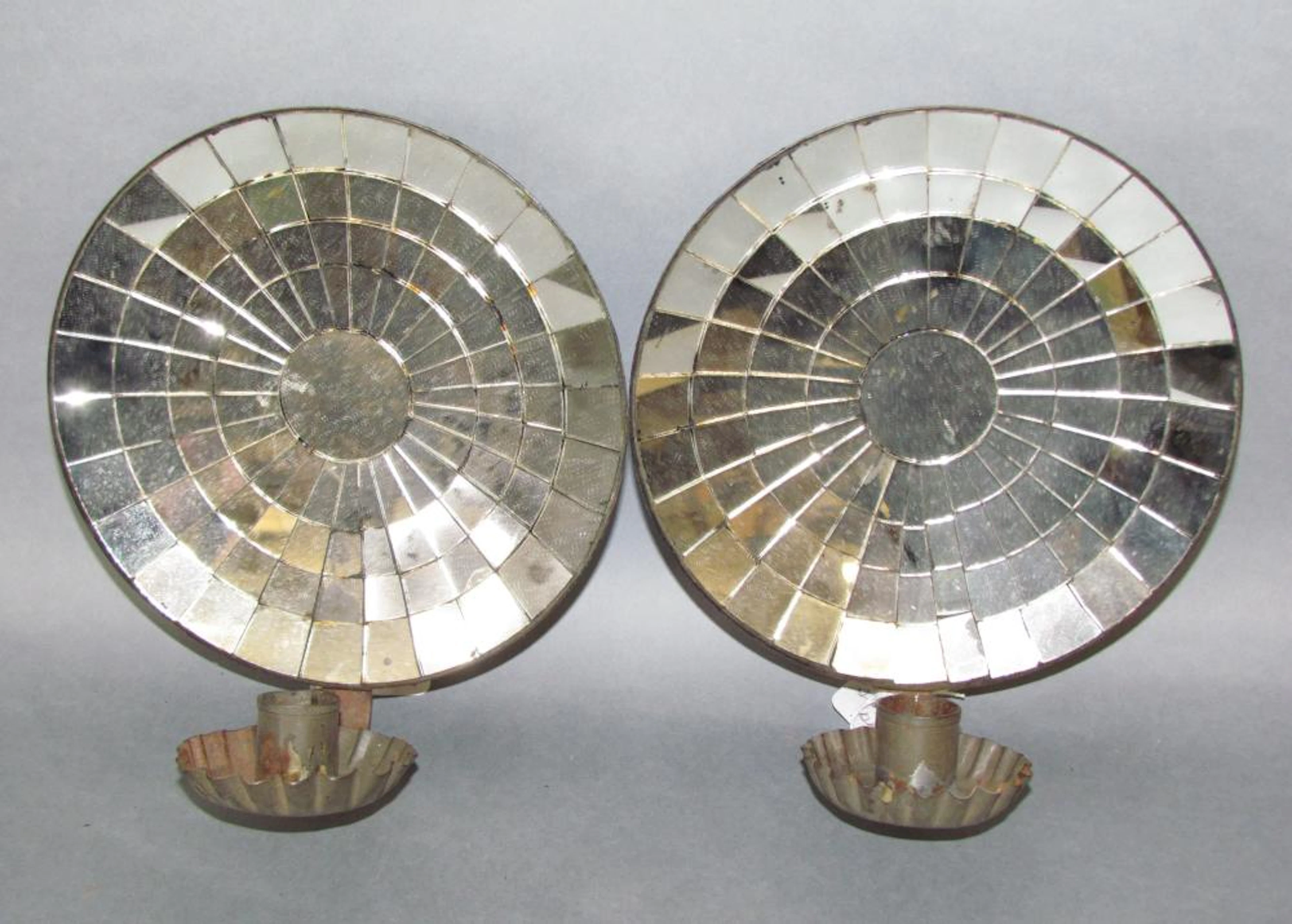 Pair of Colonial type mirrored sconces