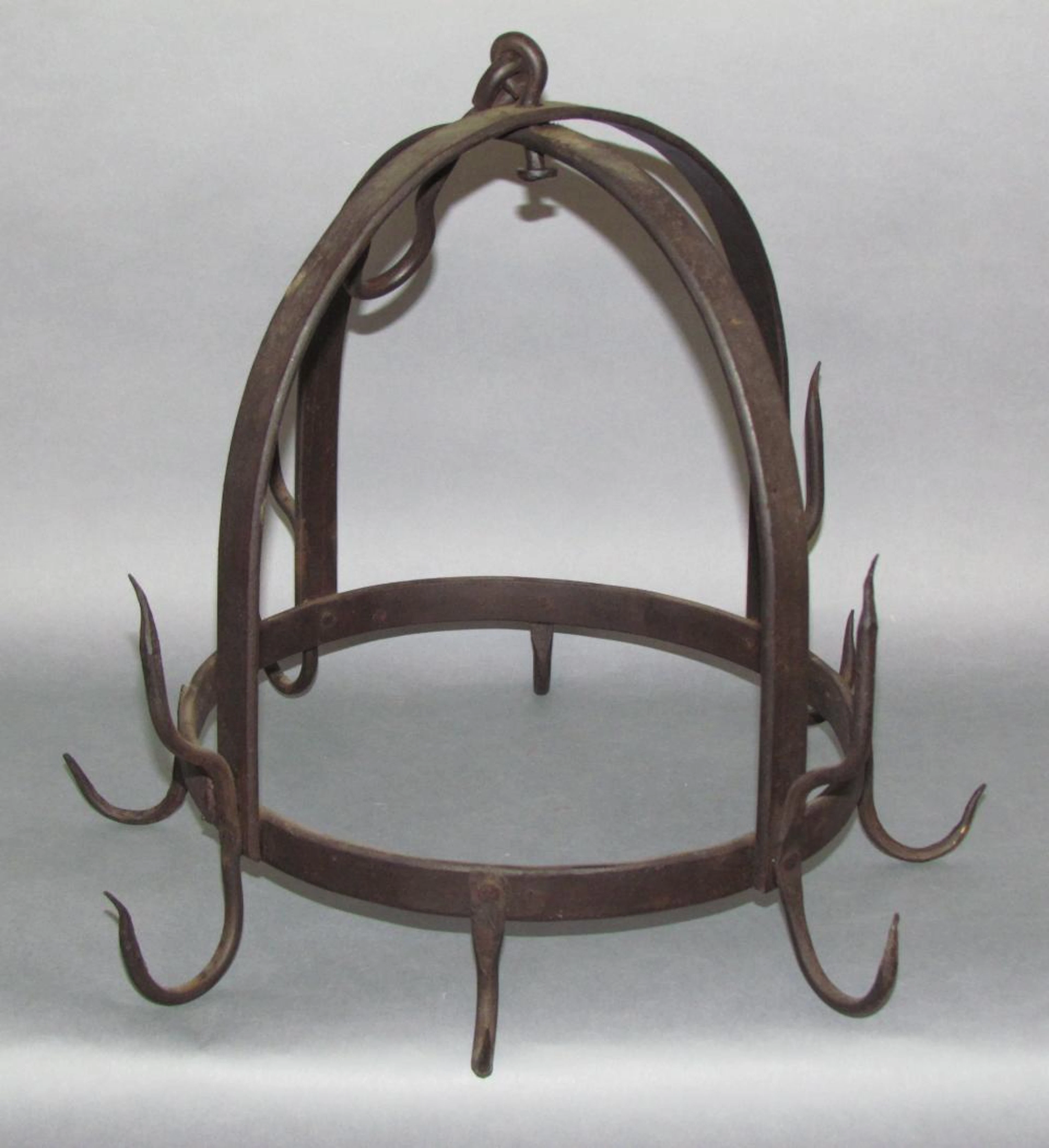 Unsigned reproduction wrought iron Dutch crown curing rack