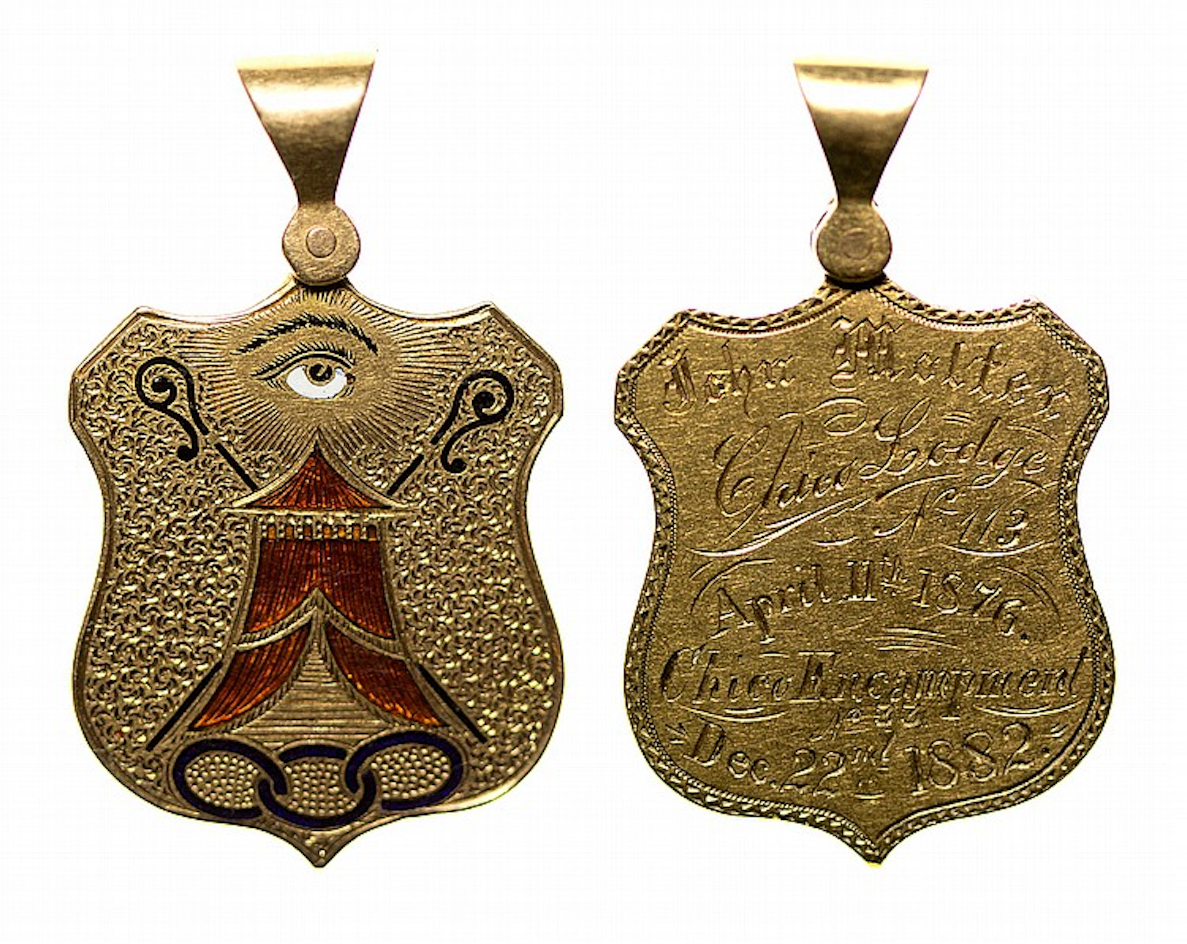 Choice Oddfellows officer gold pendant