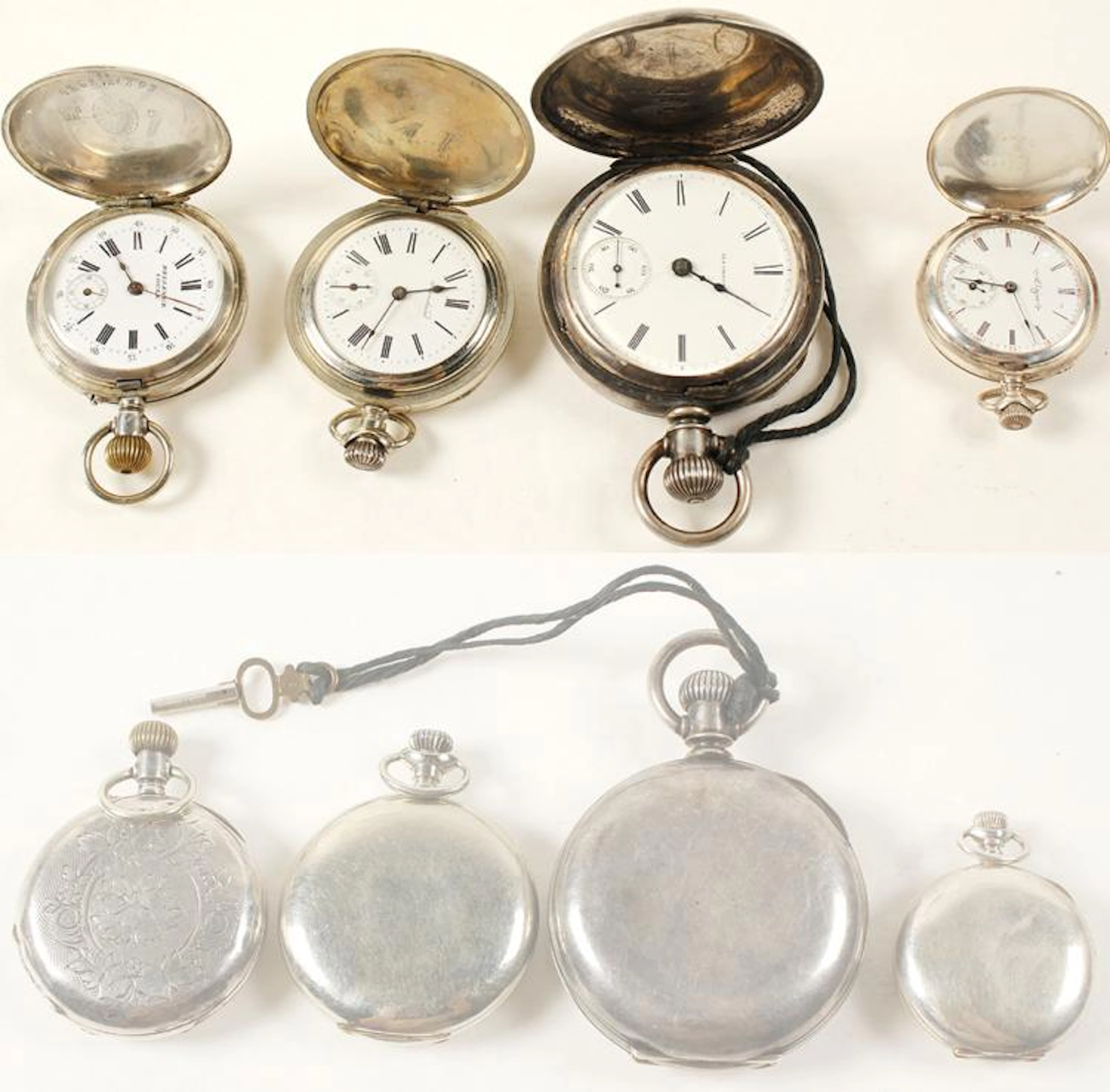 Four Sterling Pocket Watches