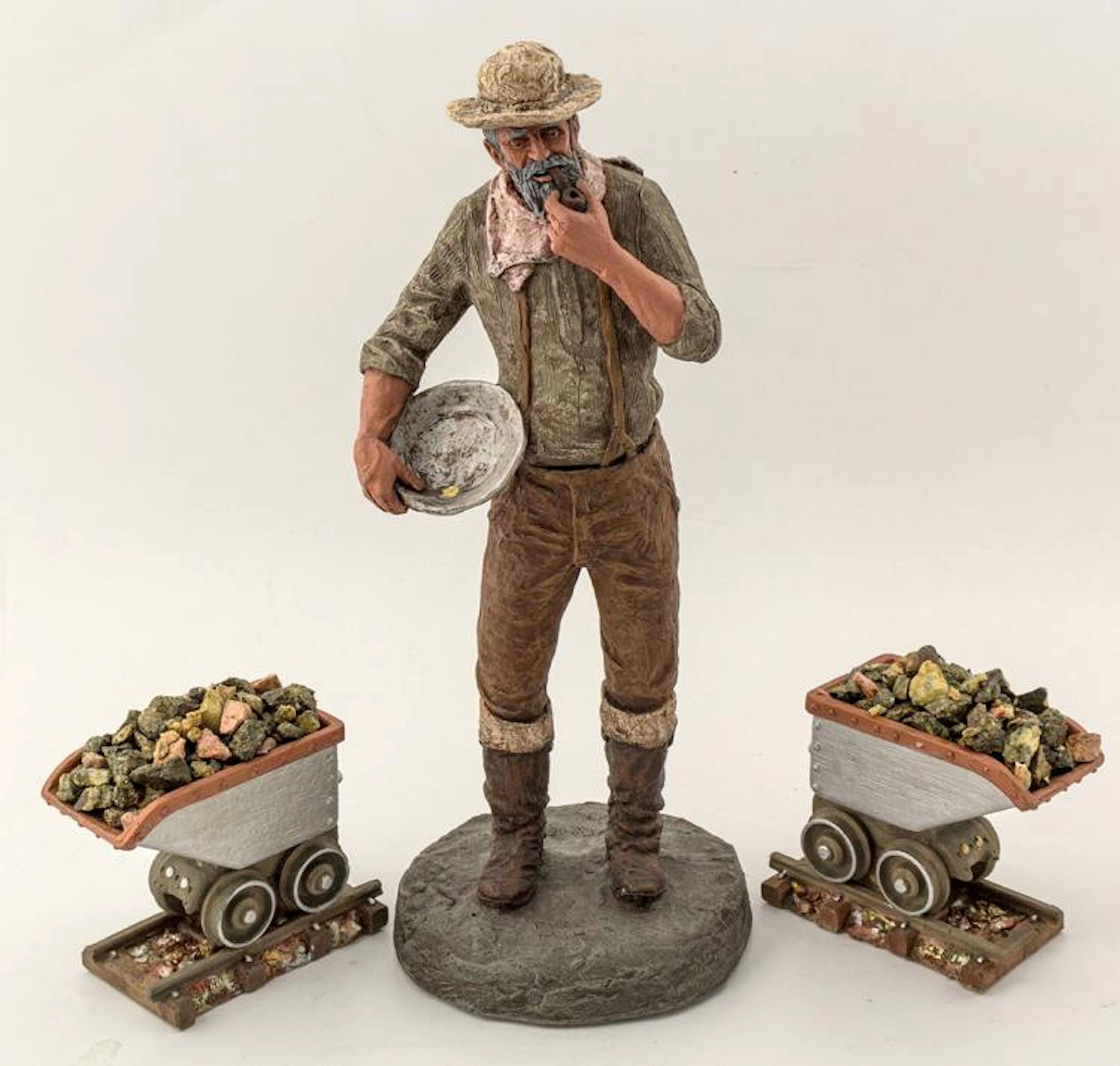 "Placer Miner" by D. Monfort and Two Ore Wagons