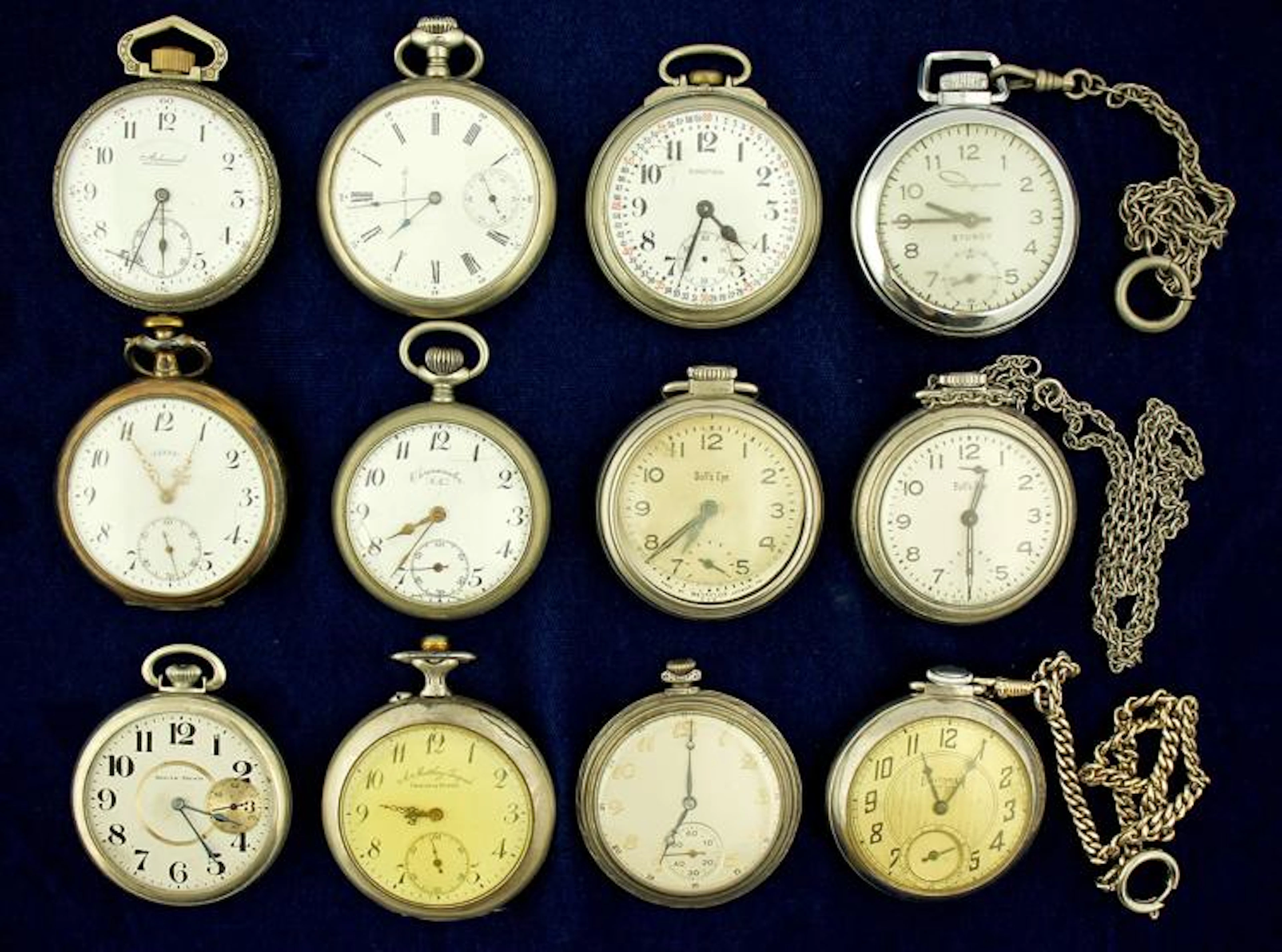 12 Vintage Men's Pocket Watches