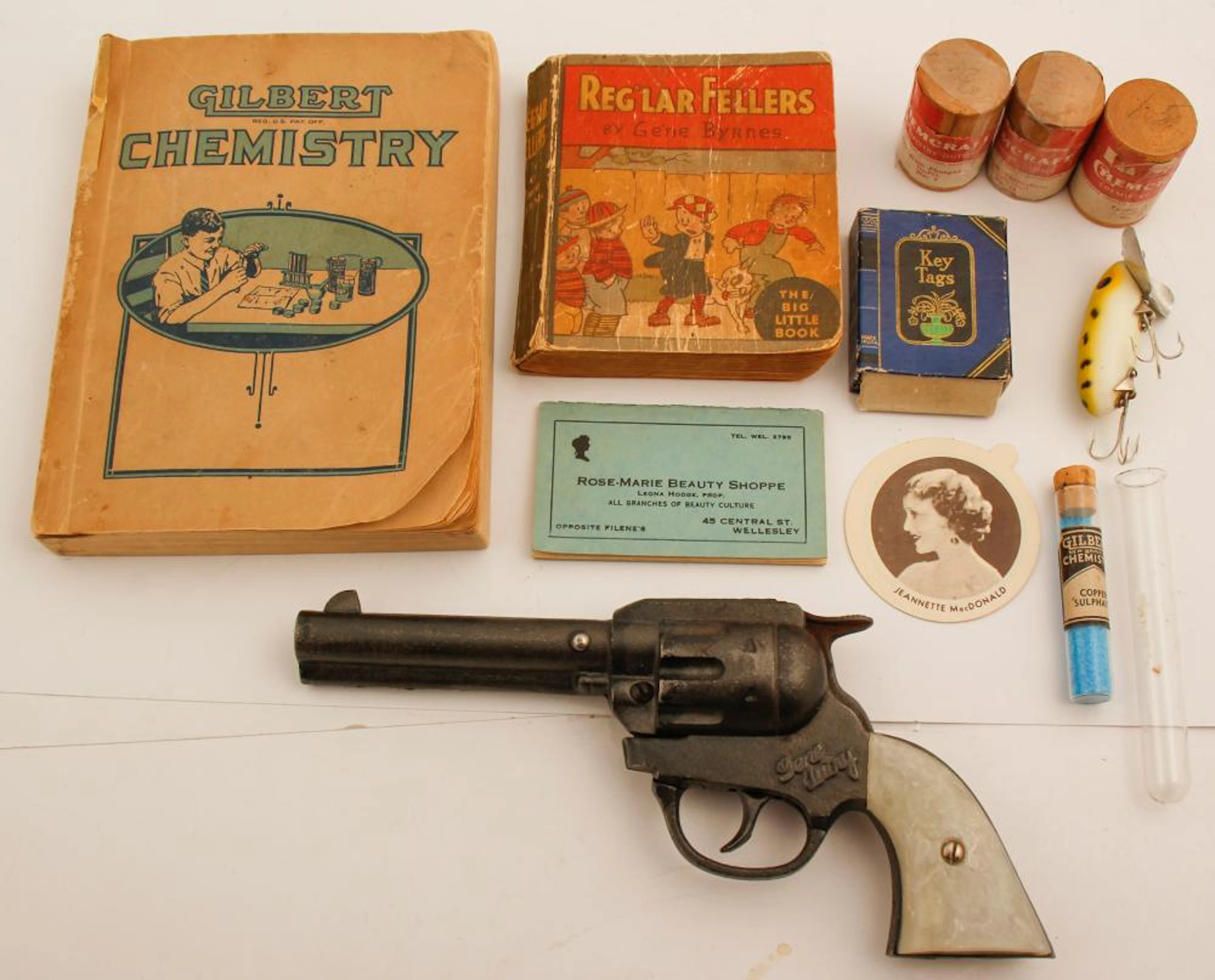 Assortment of Child's Chemistry Set with Gene Autry Toy Gun (61242)