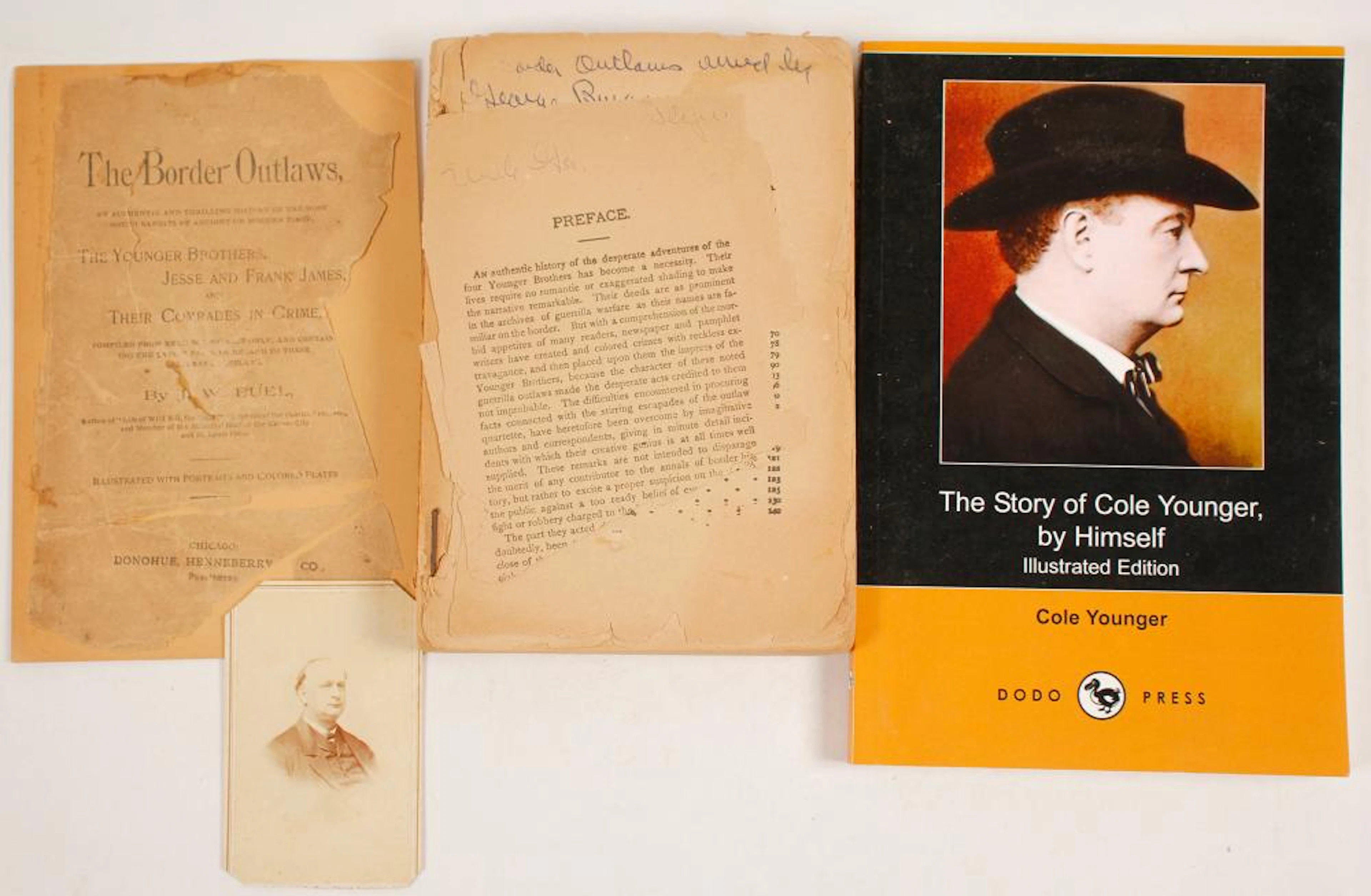 Outlaw Cole Younger CDV & Books (77615)