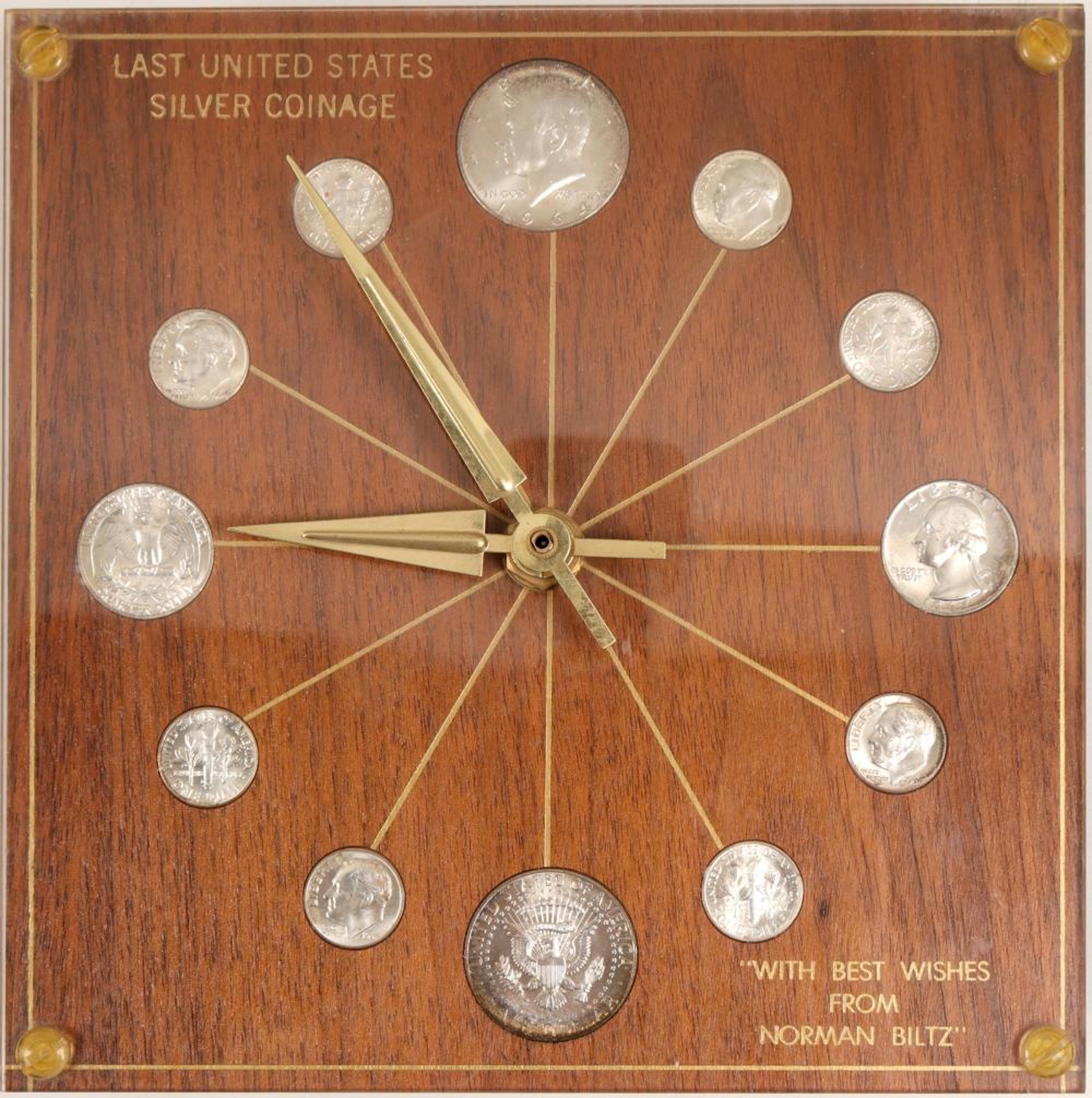 Coin Clock / " With Best Wishes From Norman Biltz " (106248)