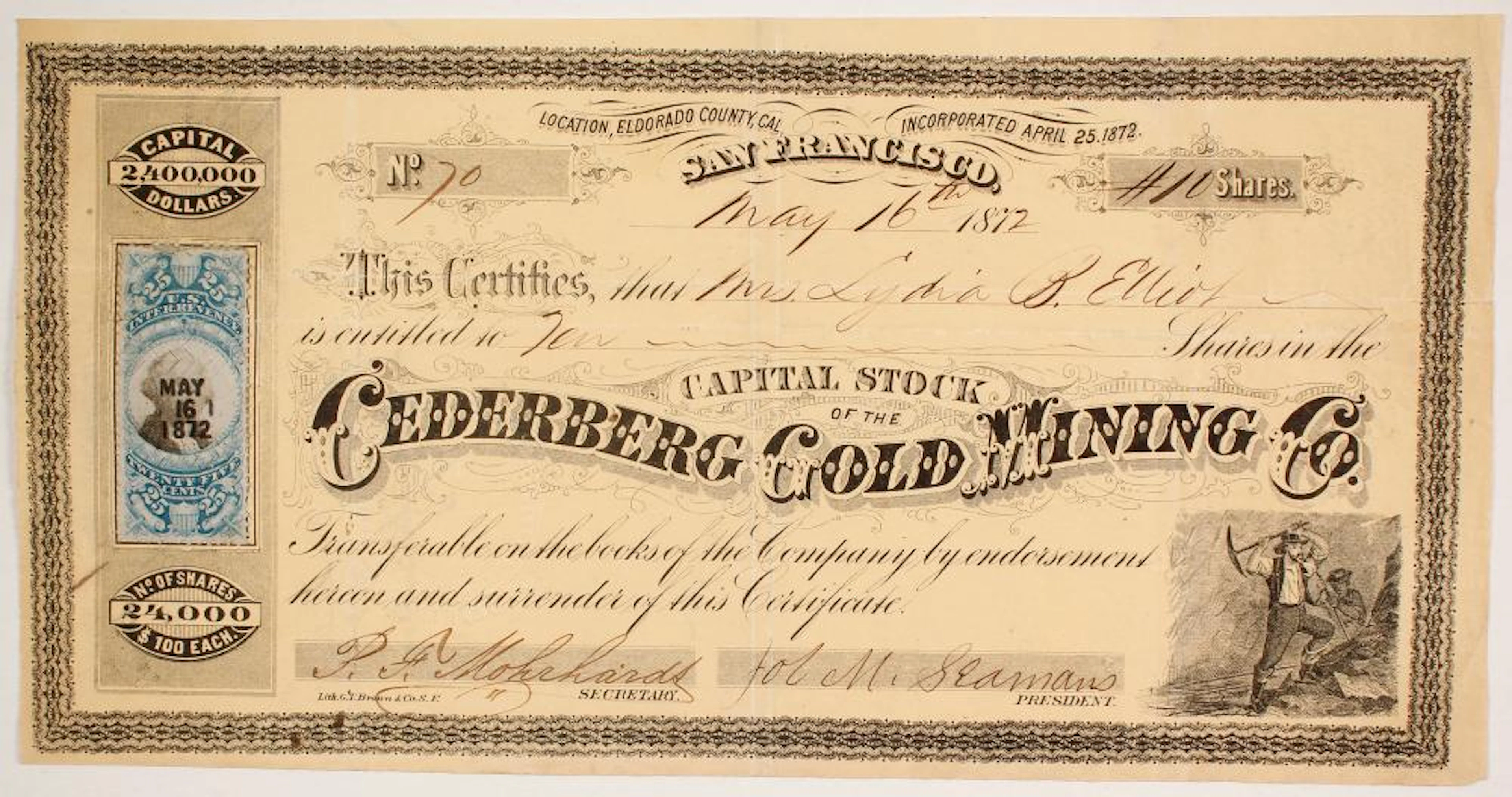 Cederberg Gold Mining Company - Lithograph by GT Brown (86163)