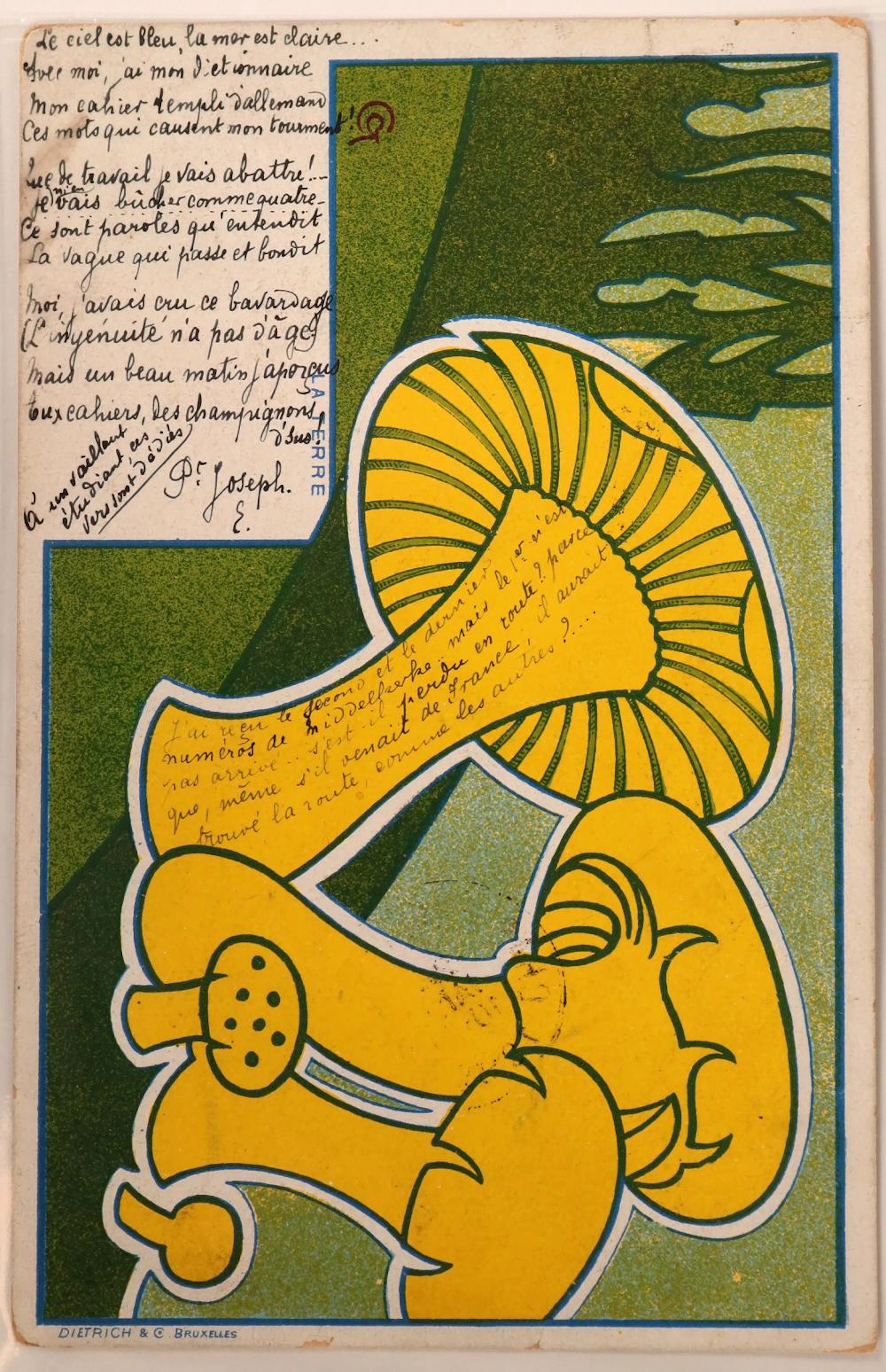 Art Nouveau Postcard of Mushrooms, 1899 by Gisbert Combaz (111570)