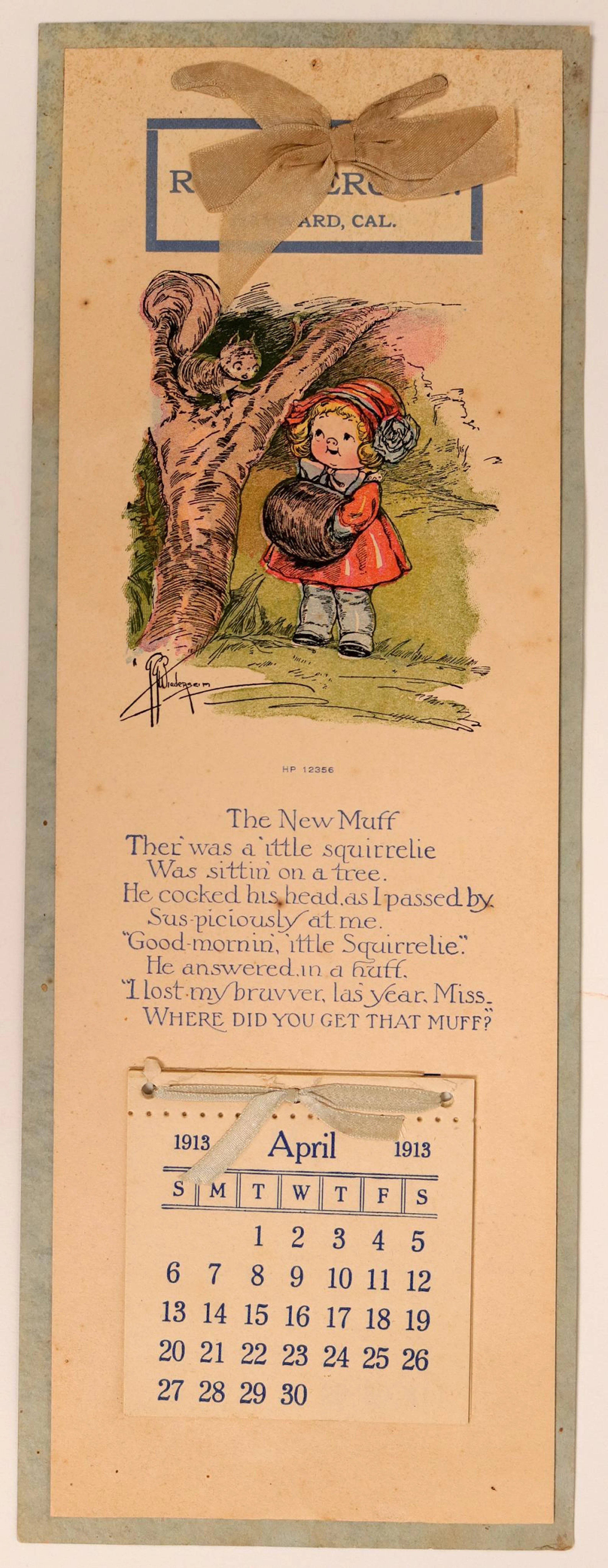 Rosenburg Co. Hayward, Cal. 1913 Advertising Calendar (116893)