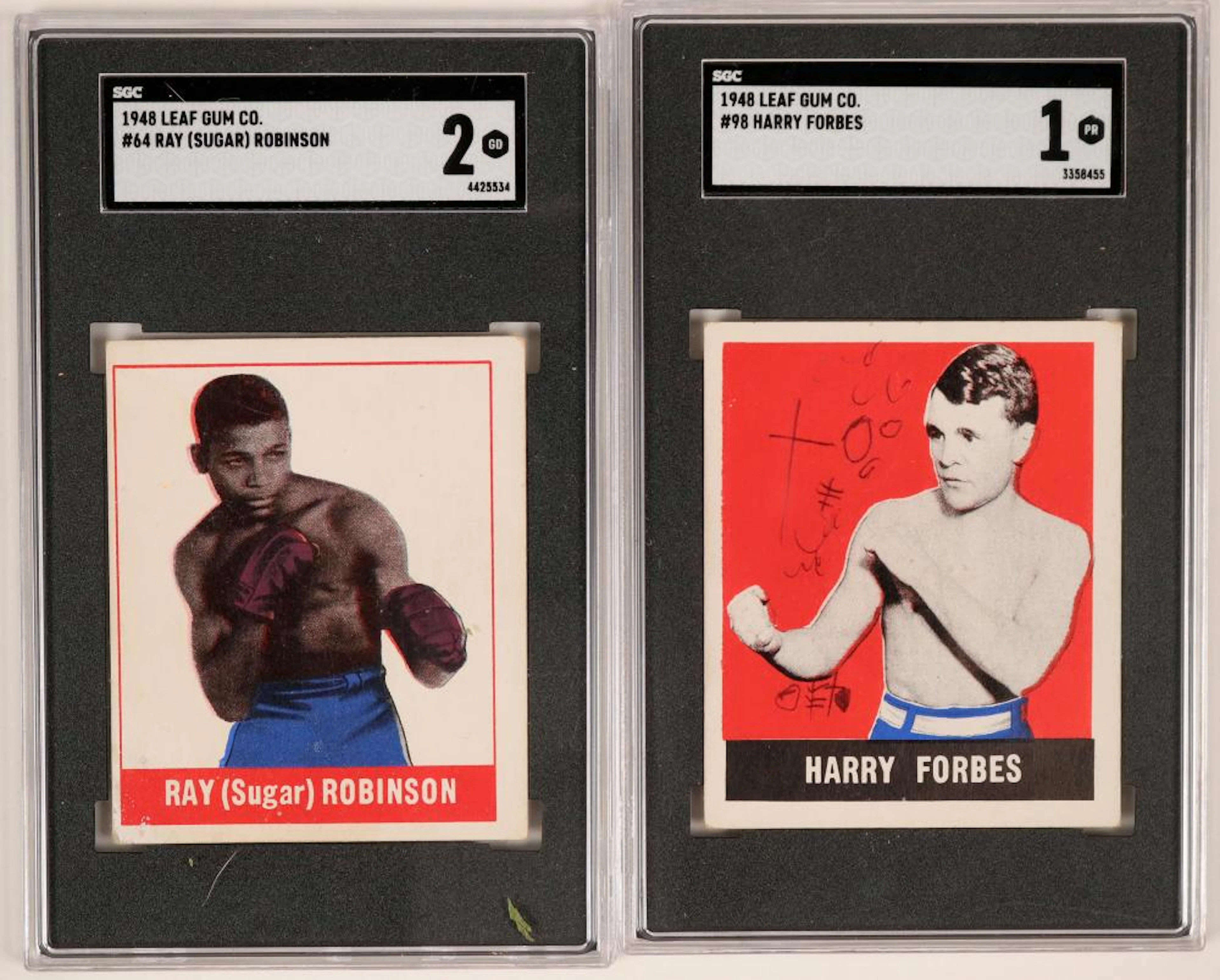 Sugar Ray Robinson and Harry Forbes Bubble Gum Cards (117205)