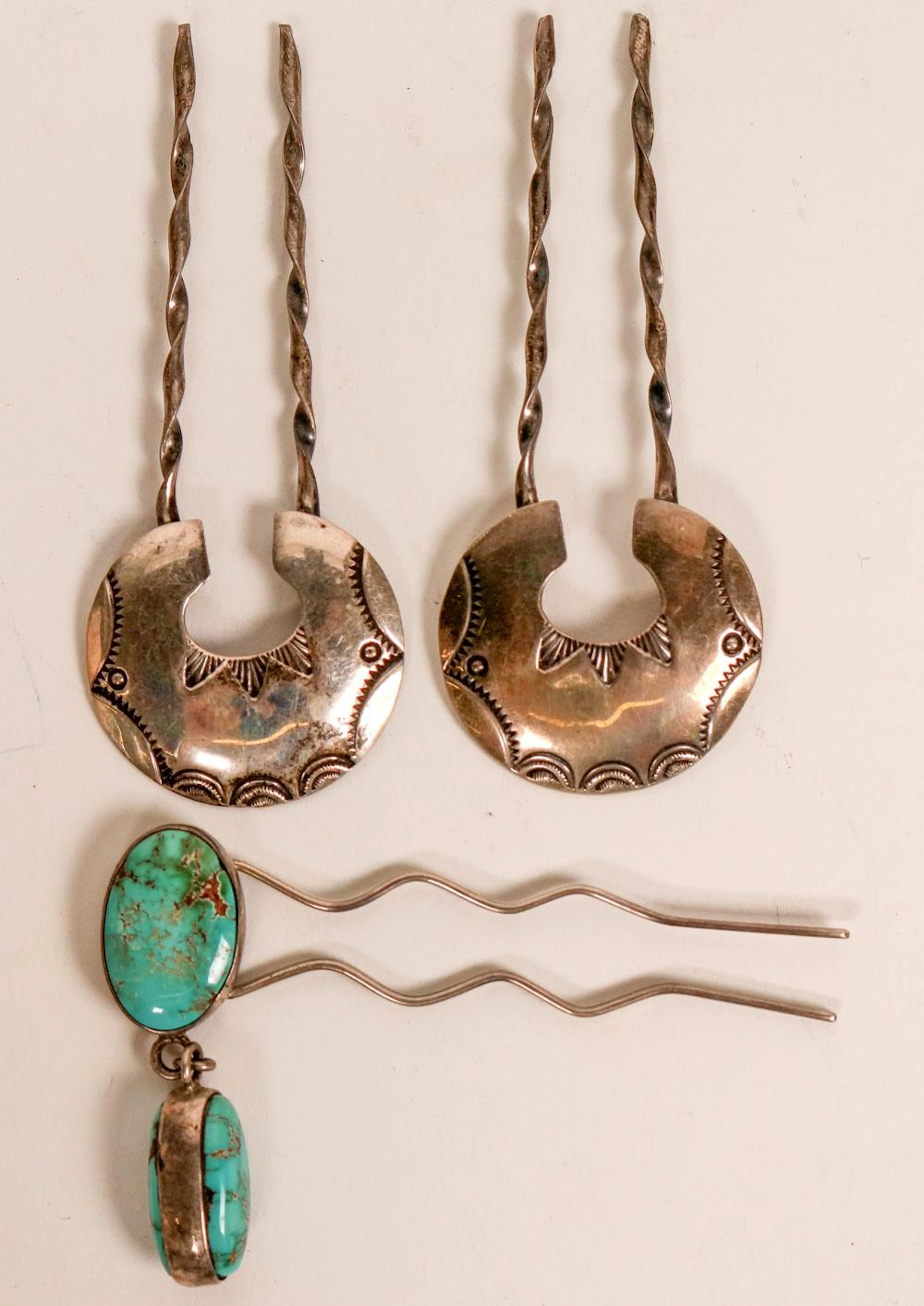 Vintage Navajo Manta Pins Used to Secure Shawls, Sashes and Dresses (121205)