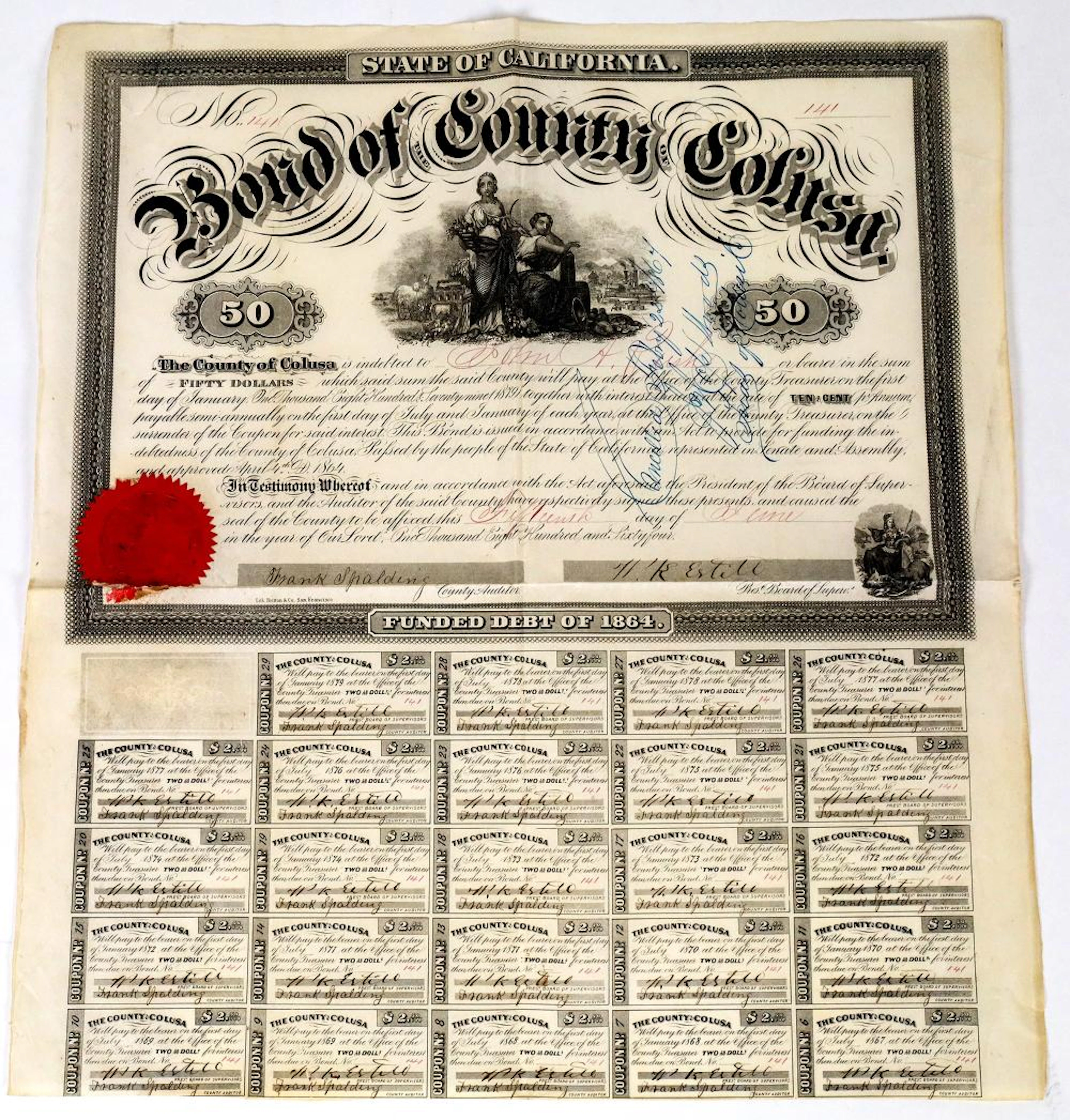 $50 Colusa County Bond (113697)